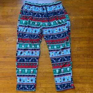 North Pole Fleece Christmas Gnome Pajama Pants XL